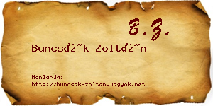 Buncsák Zoltán névjegykártya