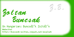 zoltan buncsak business card